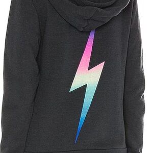 Aviator Nation Lightning Bolt 2 Zip Hoodie Charcoal/Neon Pink
